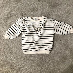 Zara Toddler (2T-3T) Striped Ruffle Sweatshirt